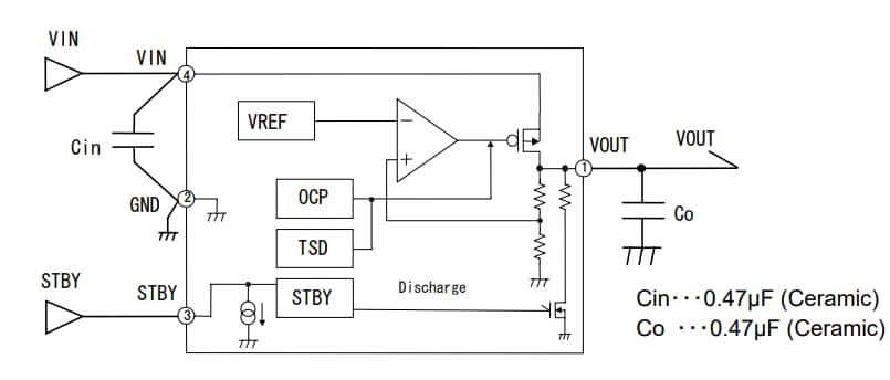 Schéma de principe - ROHM Semiconductor Régulateurs LDO CMOS complets série BUxxTD2WNVX